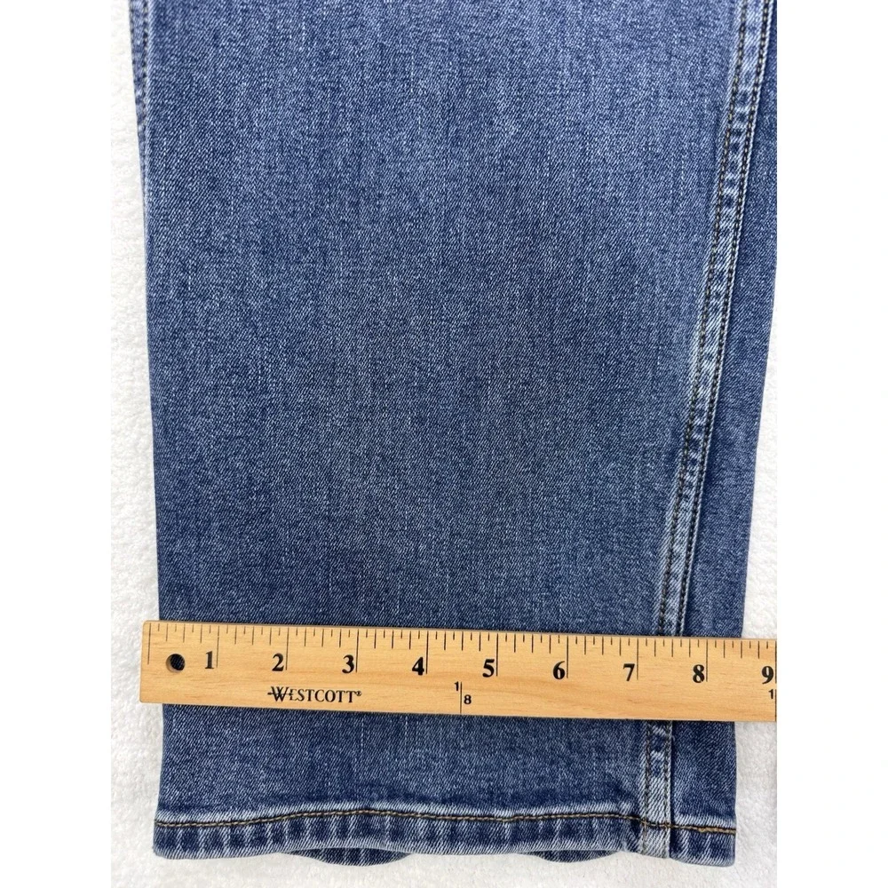 Levis Workwear Fit Jeans Men 38x32  Blue Straight Whisker Distress Stretch Denim